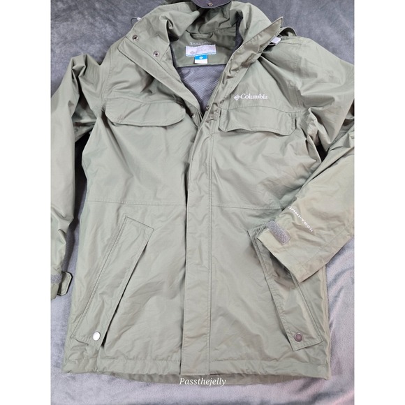 Columbia Jacket Mens Small Interchange Omni-Tech Waterproof Windbreaker  Downpour